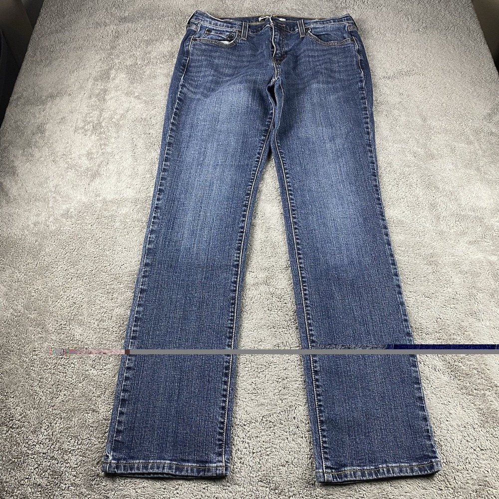 Levi 505 Straight Leg Jeans Womens Blue 12 Long 33x31 Medium Wash Mid Rise